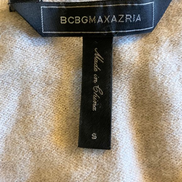 BCBG Max Azria Florinda v neck merino wool & alpaca sweater, beige / camel / tan - Picture 5 of 11